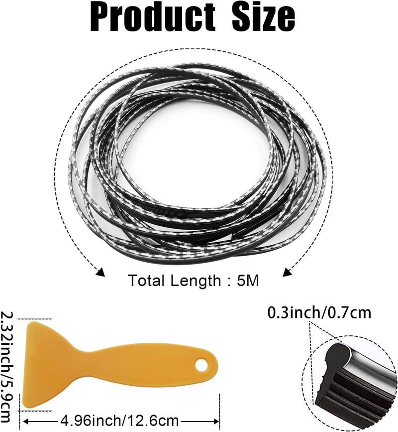 OSIFIT Car Interior Trim Strips,Universal 16.4 ft Car Electroplating Decoration Styling Door Dashboard, Flexible Interior Trim Accessories with Installing Tool(Carbon) - Image 2